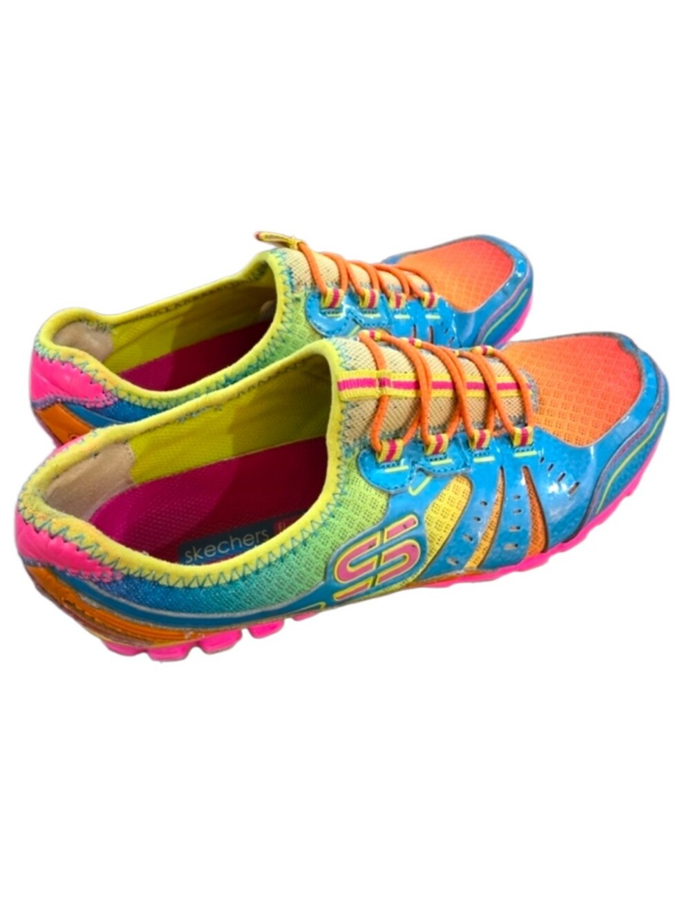 Skechers Rare Skech-Knit Flex Vibrant Multi-Color Bungee Slip On Sneakers Size 8 - Picture 5 of 12